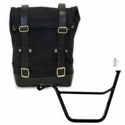 Valige Laterali Unit Garage Borsa Laterale Canvas + Telaio Triumph Scrambler/bonneville Sx Nero