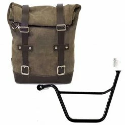 Valige Laterali Unit Garage Borsa Laterale In Crosta Di Cuoio + Telaio Triumph Scrambler/bonneville Sx Grigio