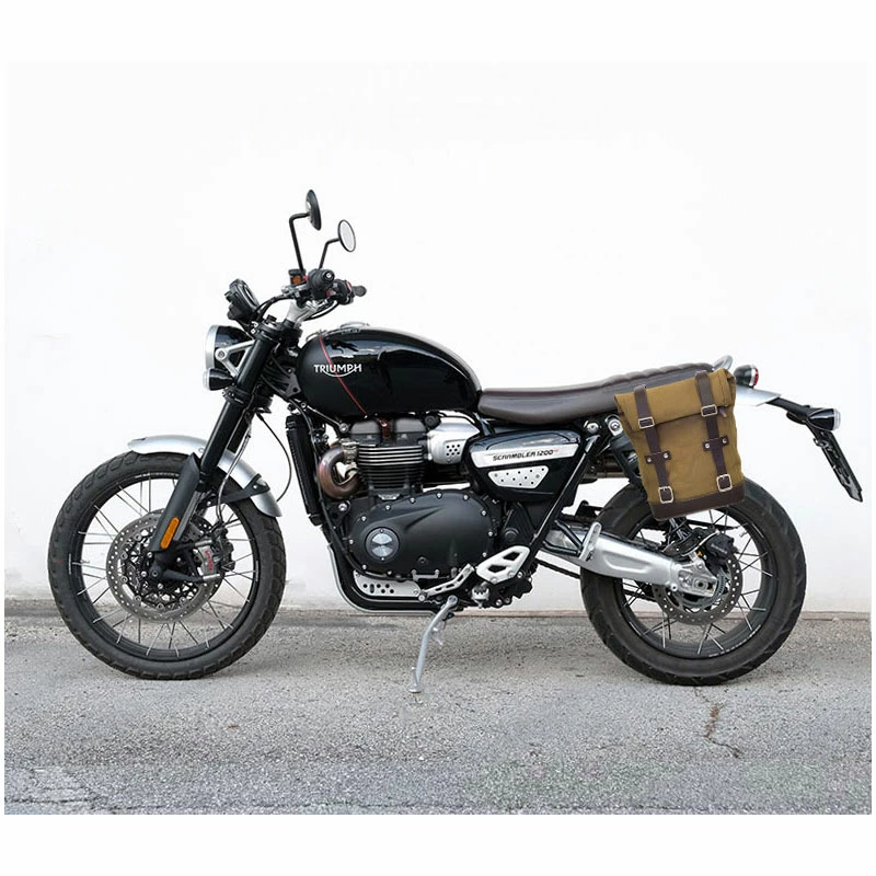Valige Laterali Unit Garage Canvas+telaio Sx Triumph Scrambler Beige 4 Valige Laterali Unit Garage Canvas+telaio Sx Triumph Scrambler Beige - immagine 2