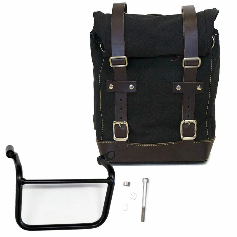 Valige Laterali Unit Garage Canvas+telaio Sx Triumph Scrambler Marrone 3 Valige Laterali Unit Garage Canvas+telaio Sx Triumph Scrambler Marrone