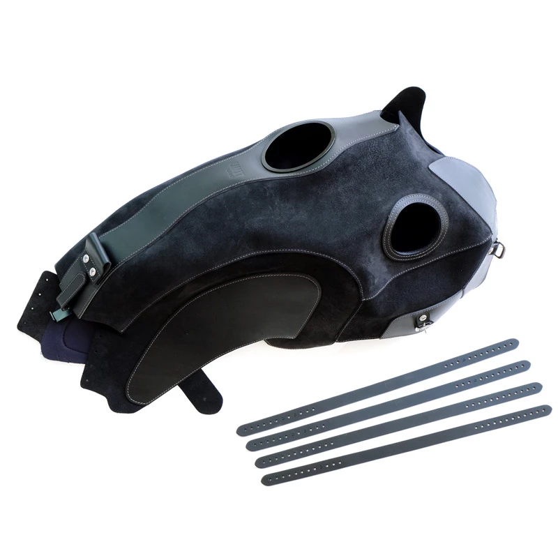 Copri Serbatoio Unit Garage Cover Serbatoio In Crosta Di Cuoio Nero 4 Copri Serbatoio Unit Garage Cover Serbatoio In Crosta Di Cuoio Nero - immagine 2