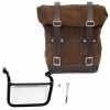 Valige Laterali Unit Garage Borsa+telaio Sx Triumph Scrambler Marrone -UNIT GARAGE Saldi unitgarage cuoio triumphscrambler marrone
