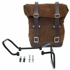 Valige Laterali Unit Garage Borsa Cuoio+telaio Husqvarna 401 Marrone